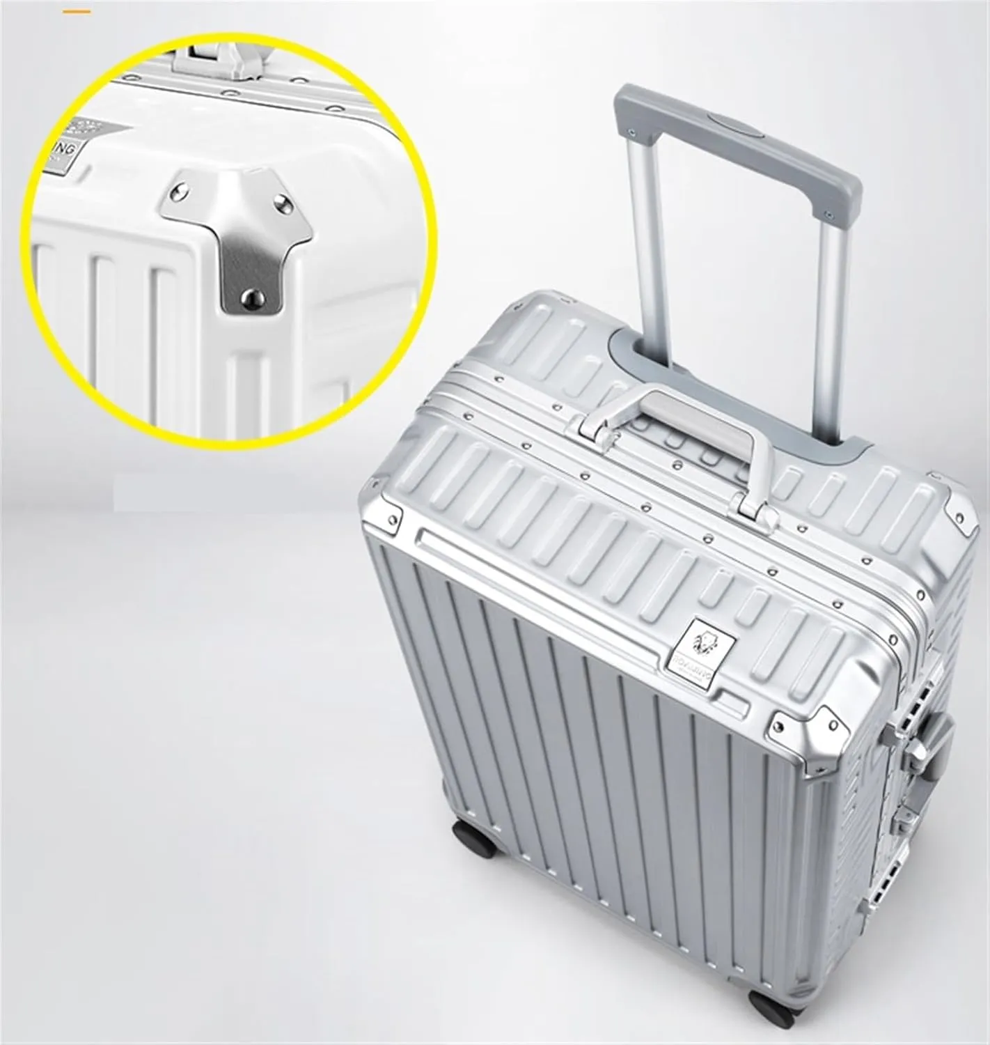 IRYZE Lightweight Suitcase Hard Shell Checked Luggage With Aluminum FrameNo Zipper Suitcase With Spinner Wheels Carry on Luggage (Color : F, Size : 20in)