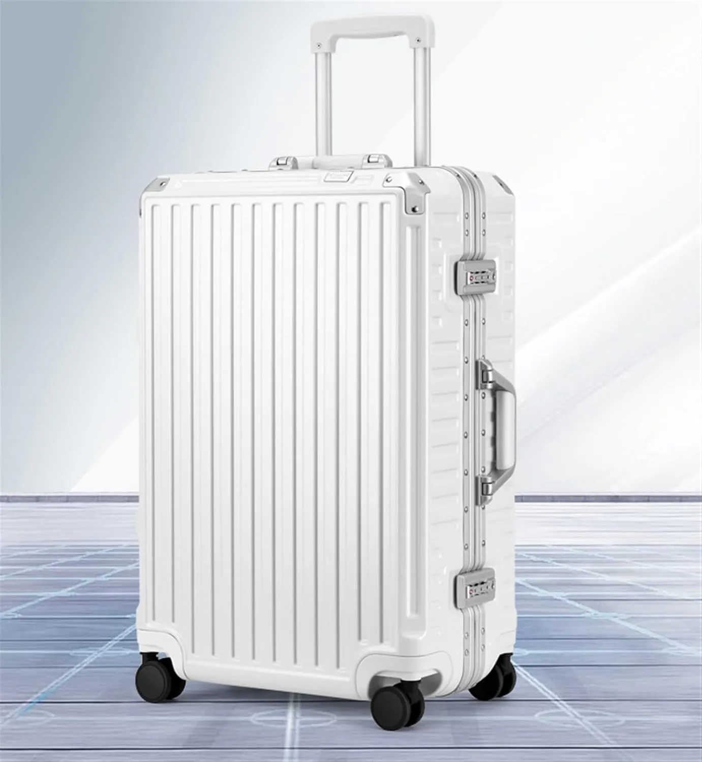IRYZE Lightweight Suitcase Hard Shell Checked Luggage With Aluminum FrameNo Zipper Suitcase With Spinner Wheels Carry on Luggage (Color : F, Size : 20in)