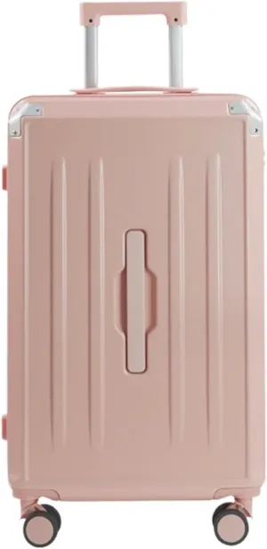 IRYZE Lightweight Suitcase Luggage For Women Suitcsases With Cup Holder USB Spinner Wheels Hardside Luggage With Lock Carry on Luggage (Color : Pink, Size : 24in)