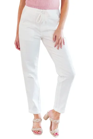 Judy Blue Charlene High Rise Jogger in Ecru White
