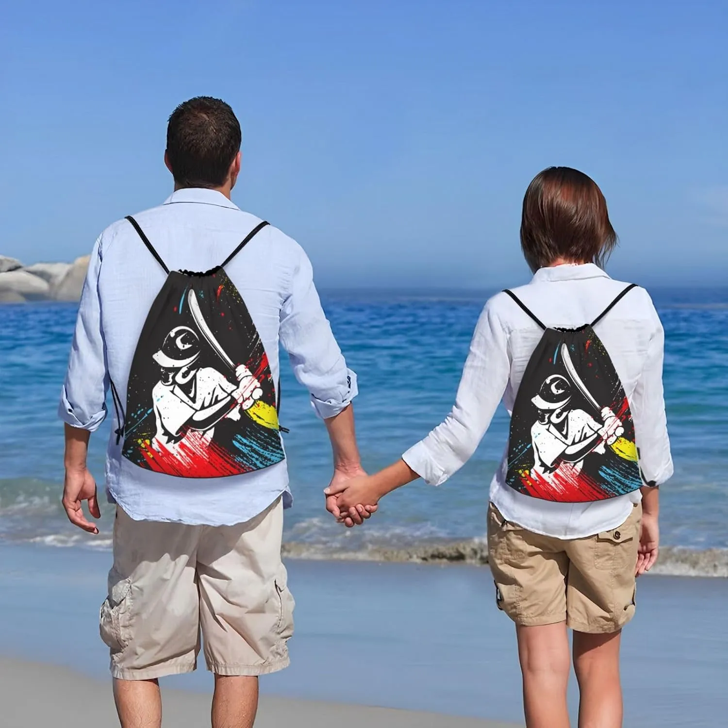 Kids Baseball-Themed Drawstring Bags for Boys Girls, Sports Drawstring Backpack Casual Knapsack for Teens Adults Women Men for Gym Beach Travel Swimming Yoga Camping, Small