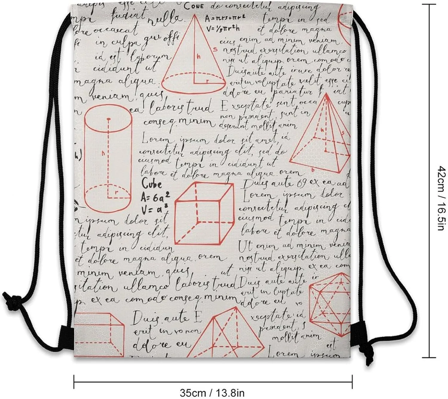 Lorem Ipsum Mathematical Formula Lightweight Drawstring Backpack - Your Ideal Soccer Bag, Swim Bag And Gym Bag, 35*42cm, Style-37-2