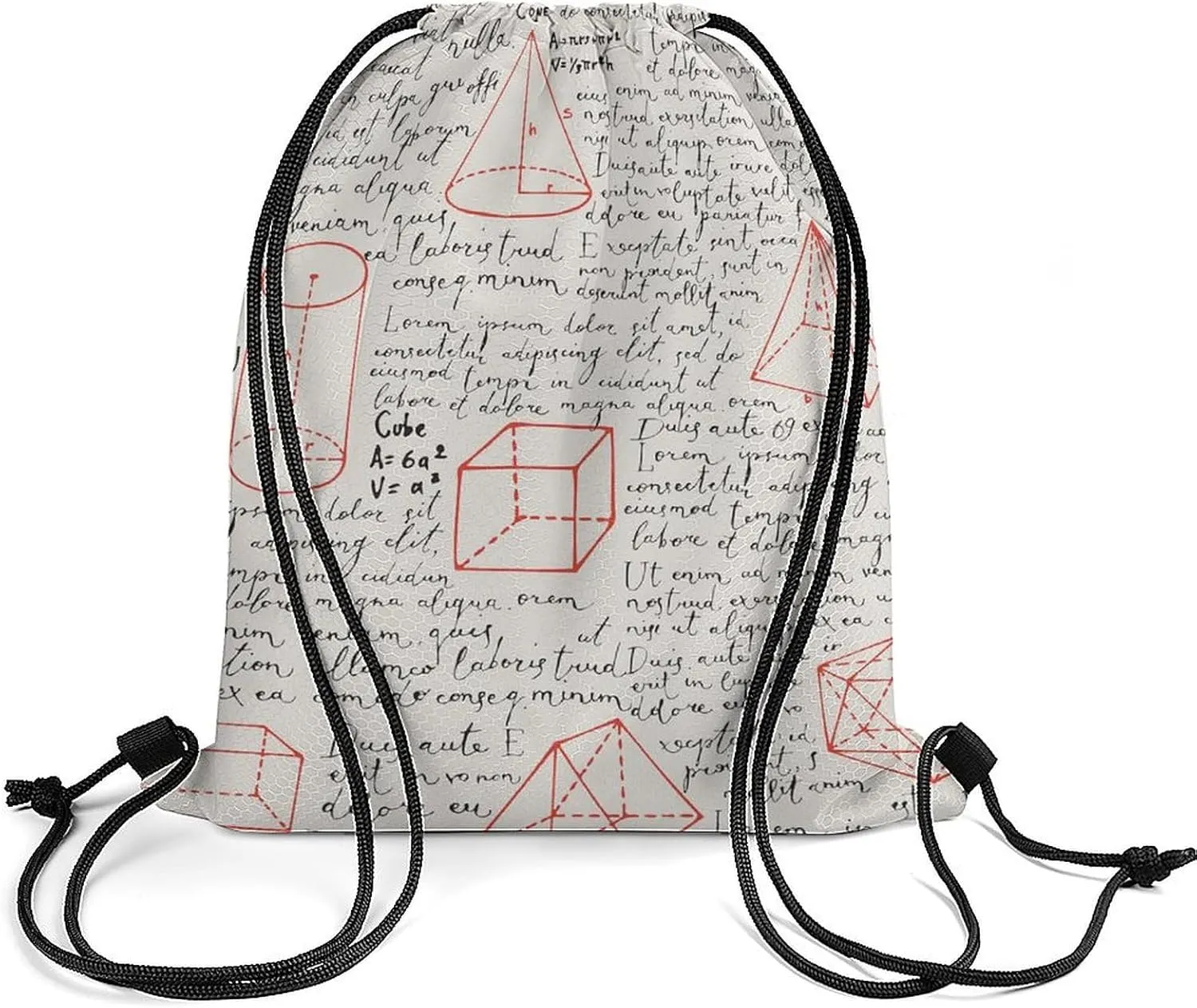 Lorem Ipsum Mathematical Formula Lightweight Drawstring Backpack - Your Ideal Soccer Bag, Swim Bag And Gym Bag, 35*42cm, Style-37-2
