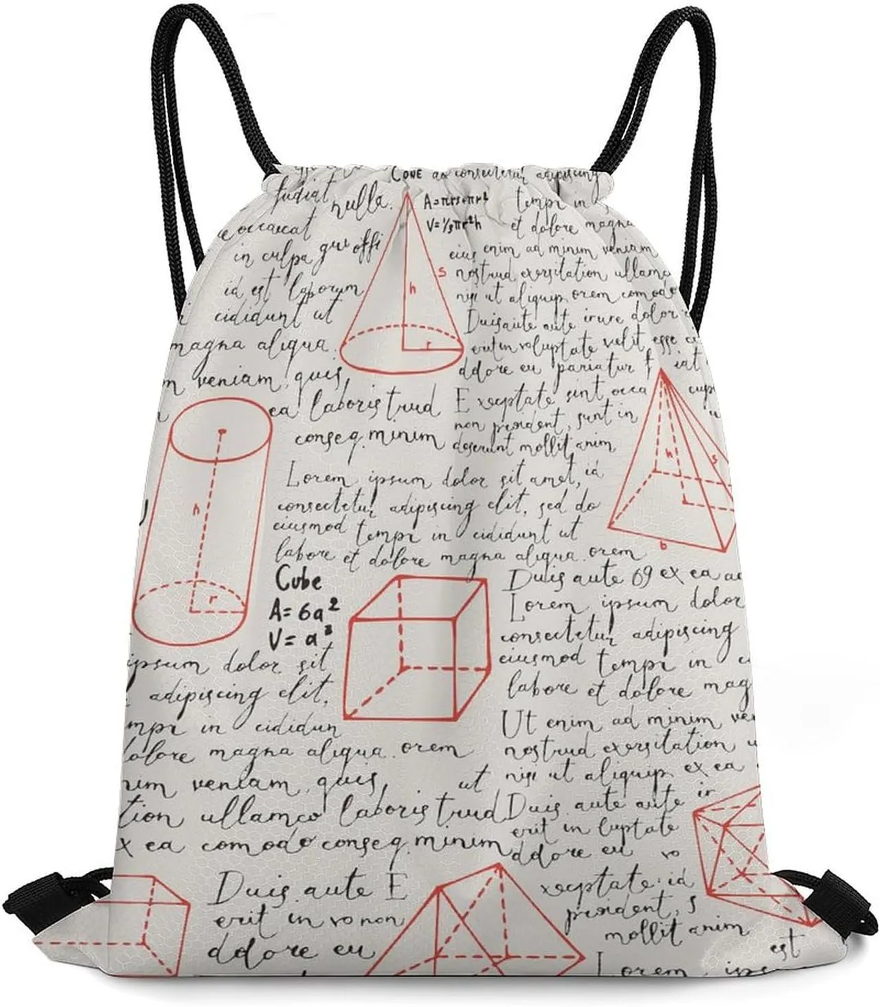 Lorem Ipsum Mathematical Formula Lightweight Drawstring Backpack - Your Ideal Soccer Bag, Swim Bag And Gym Bag, 35*42cm, Style-37-2