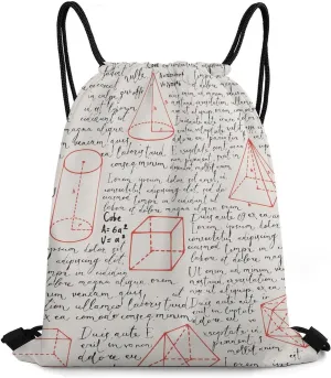 Lorem Ipsum Mathematical Formula Lightweight Drawstring Backpack - Your Ideal Soccer Bag, Swim Bag And Gym Bag, 35*42cm, Style-37-2