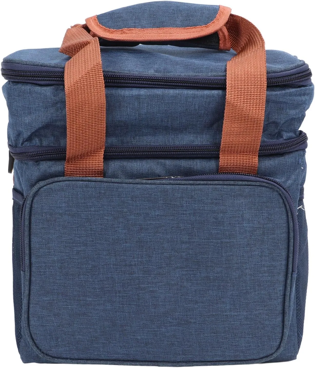 Lunch Box 2WAY Thermal Lunch Cooler Bag 2 Decks (Navy Blue)