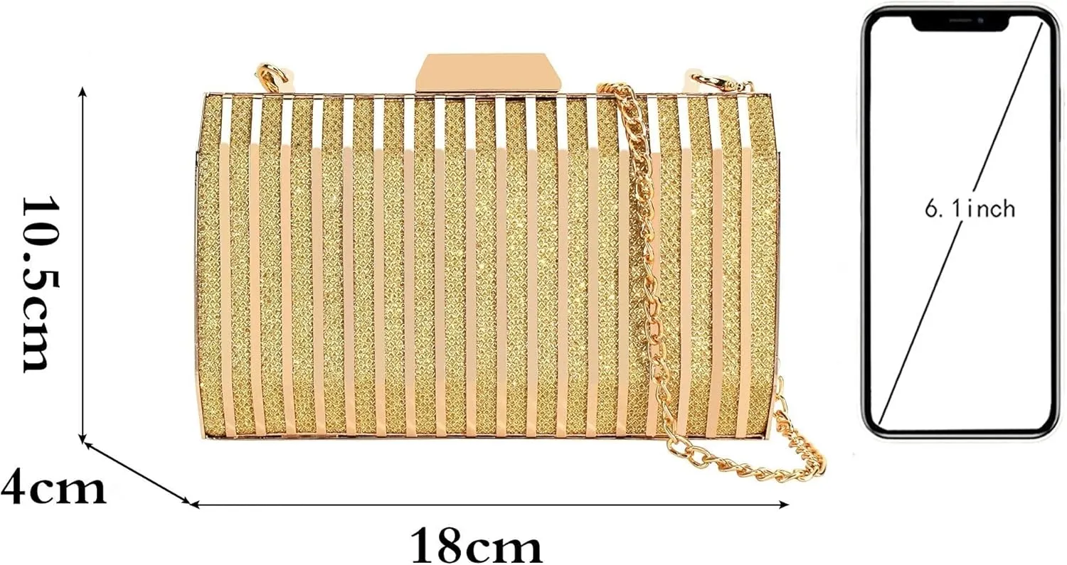 Mini Chain Shoulder Bags for Women Crossbody Bag Purse Women Metal Box Clutch Diamond Evening Handbag