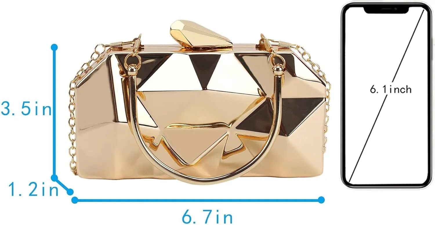 Mini Chain Shoulder Bags for Women Crossbody Bag Purse Women Metal Box Clutch Diamond Evening Handbag