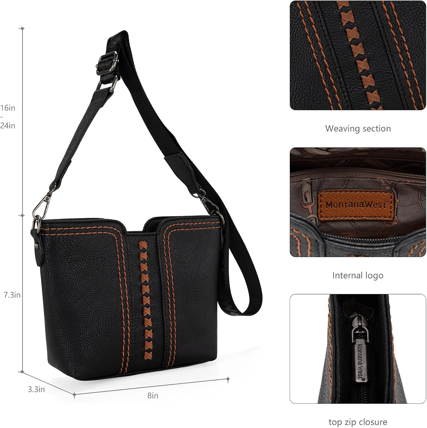 Montana West MINI Crossbody Bags for Women Cross Body Purses Shoulder Handbags with Wide Guitar Strap