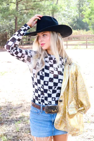 Queen Me Long Sleeve Mesh Top