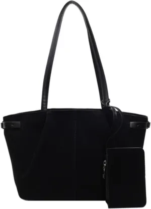 Retro large-capacity tote bag women's going out portable commuter bag student class shoulder bag