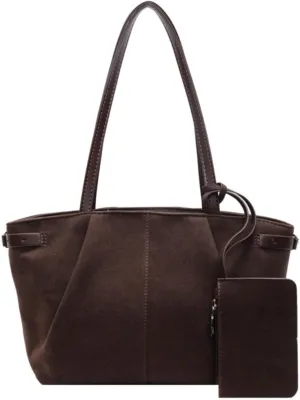 Retro large-capacity tote bag women's going out portable commuter bag student class shoulder bag