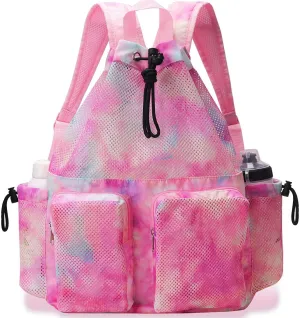 RHCPFOVR Mesh Swim Bags for Swimmers - Drawstring Backpack for Women Men Girls Swim Team Gear Swimming Beach Gym Bag Sports Pool