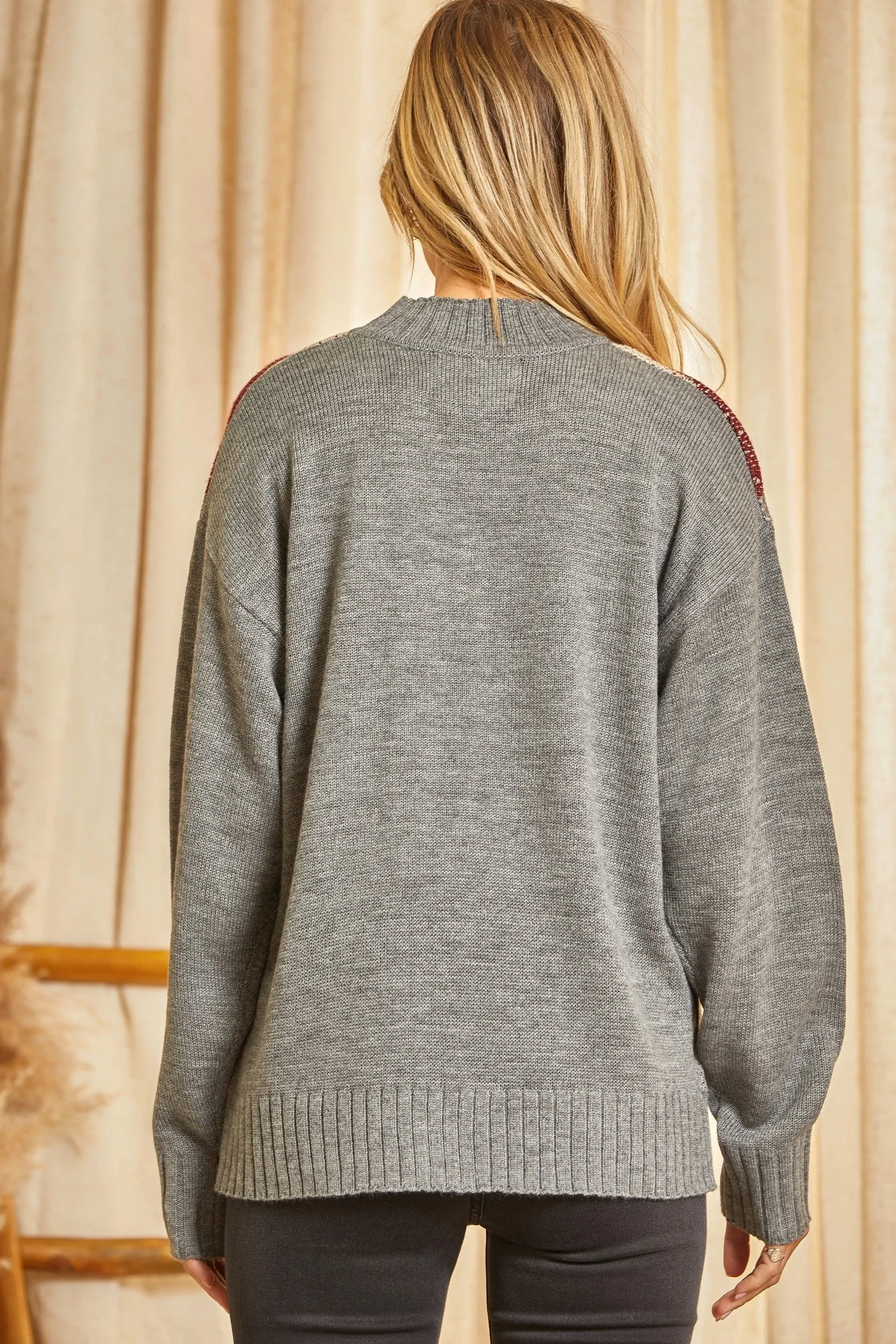 Rustic Charcoal Aztec Sweater