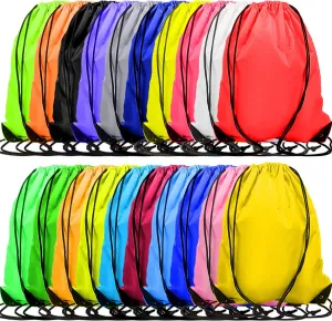 Shappy 60 Pieces Drawstring Bags Drawstring Backpack Bulk Sports Nylon Gym Cinch Bags for Women Men Sports Outdoor(20 Mixed Colors)