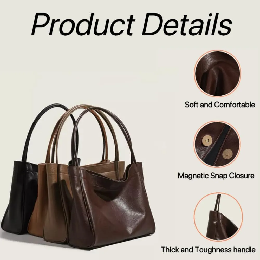 Shoulder Bags for Women Large PU Leather Tote Work Bag Hobo Handbag For Women Travel Purse