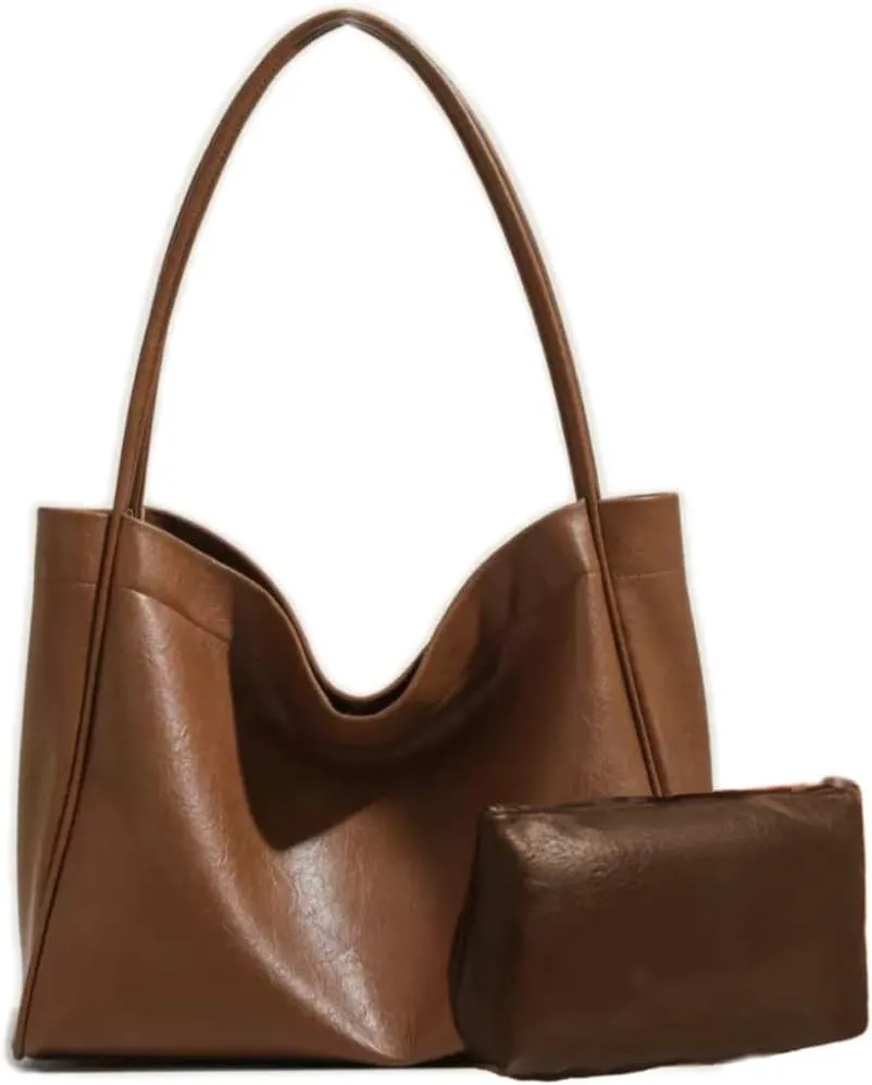 Shoulder Bags for Women Large PU Leather Tote Work Bag Hobo Handbag For Women Travel Purse