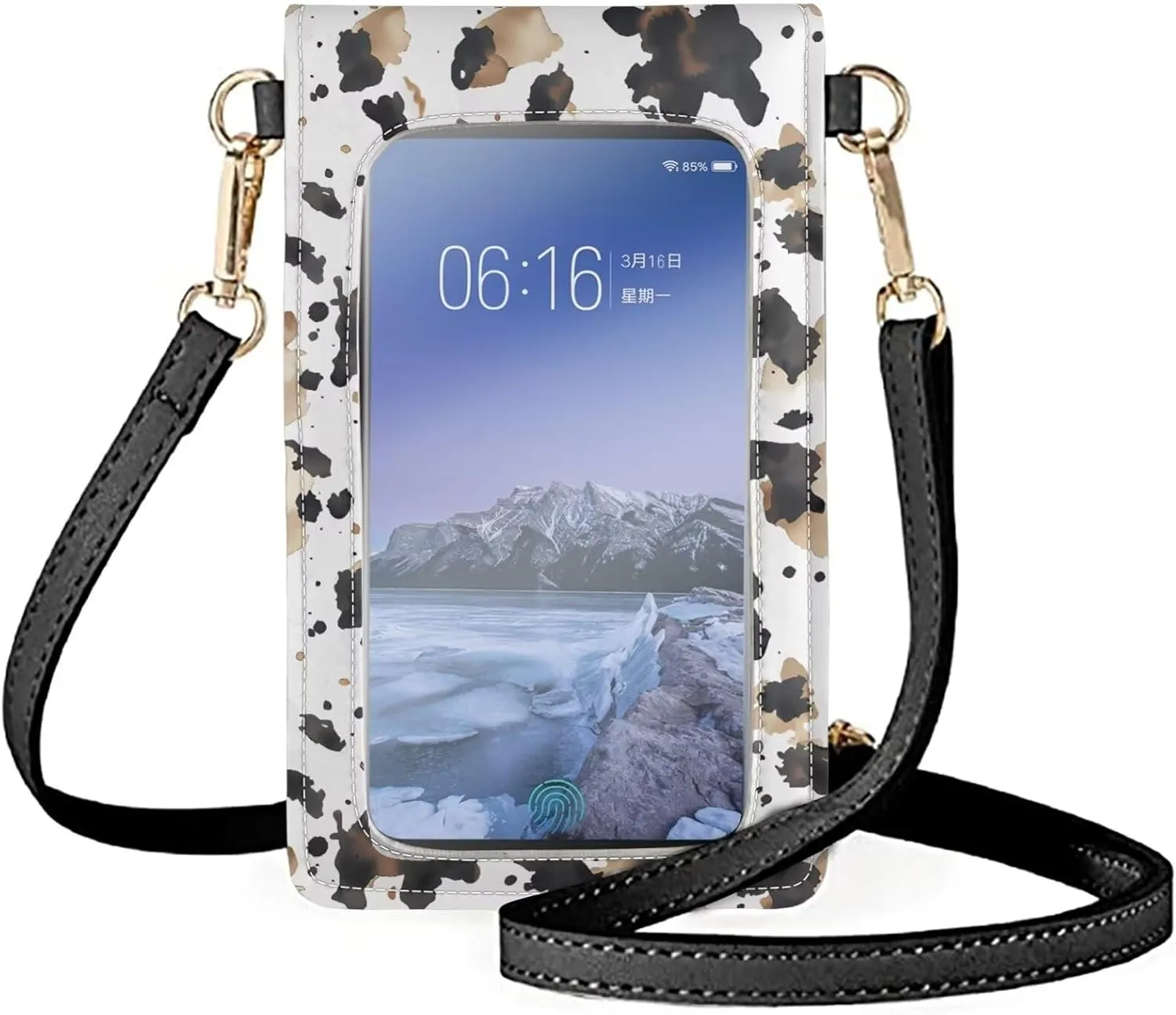 Small Leather Cell Phone Crossbody Bag for Women Cell Phone Purse Wallet Leather Shoulder Handbag