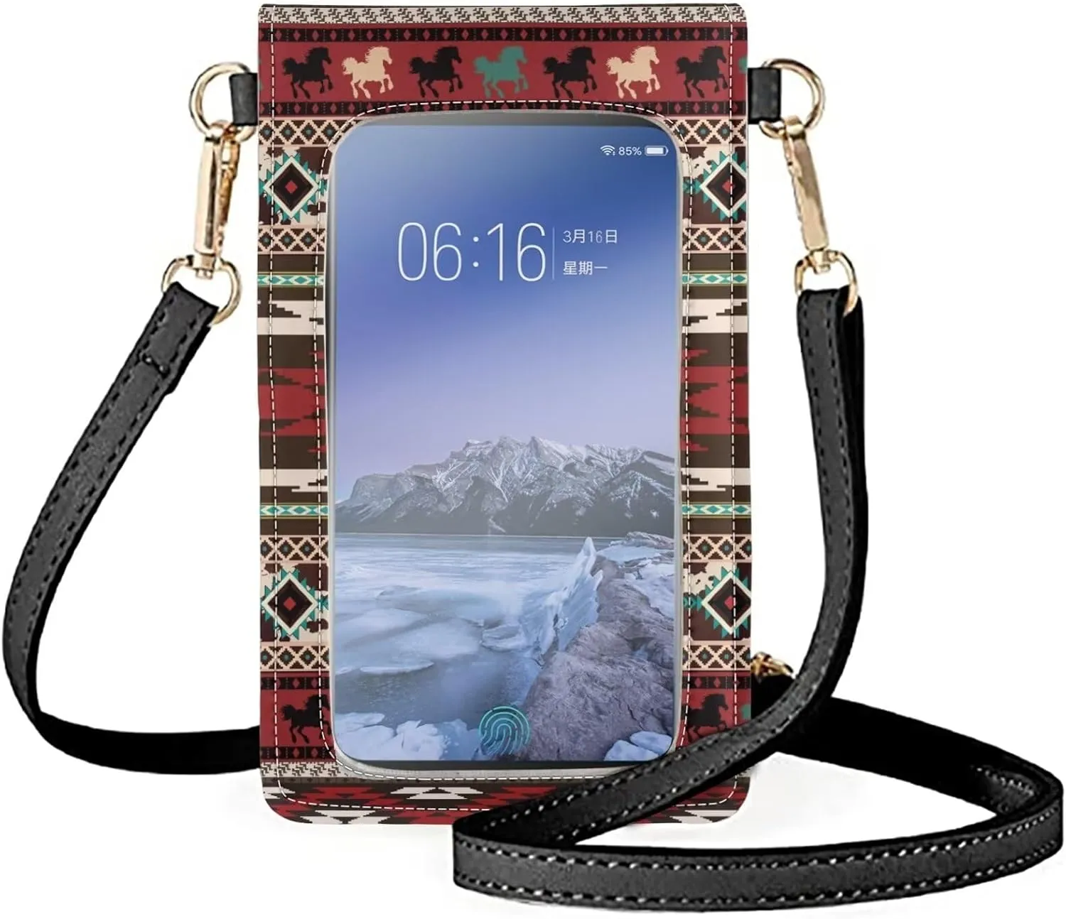 Small Leather Cell Phone Crossbody Bag for Women Cell Phone Purse Wallet Leather Shoulder Handbag
