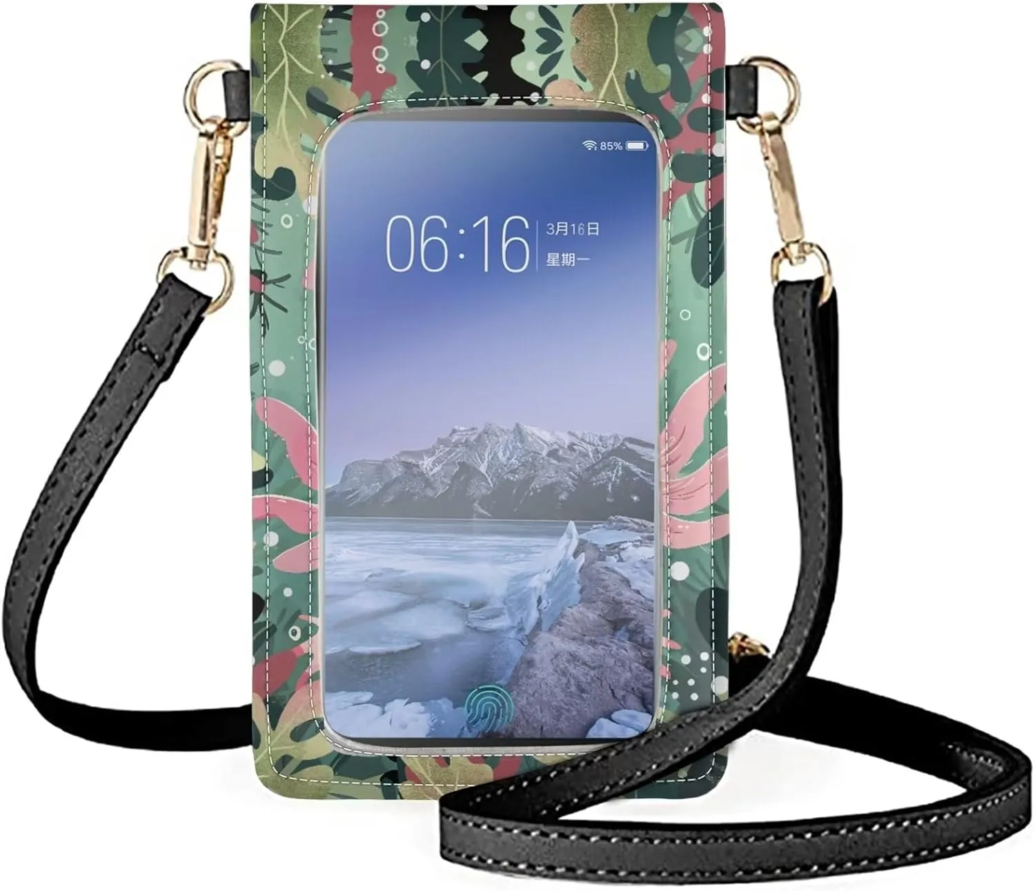 Small Leather Cell Phone Crossbody Bag for Women Cell Phone Purse Wallet Leather Shoulder Handbag