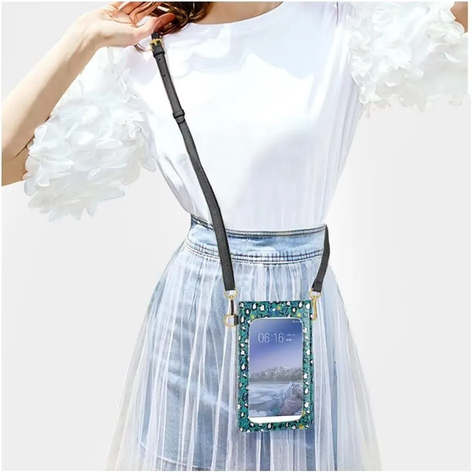 Small Leather Cell Phone Crossbody Bag for Women Cell Phone Purse Wallet Leather Shoulder Handbag