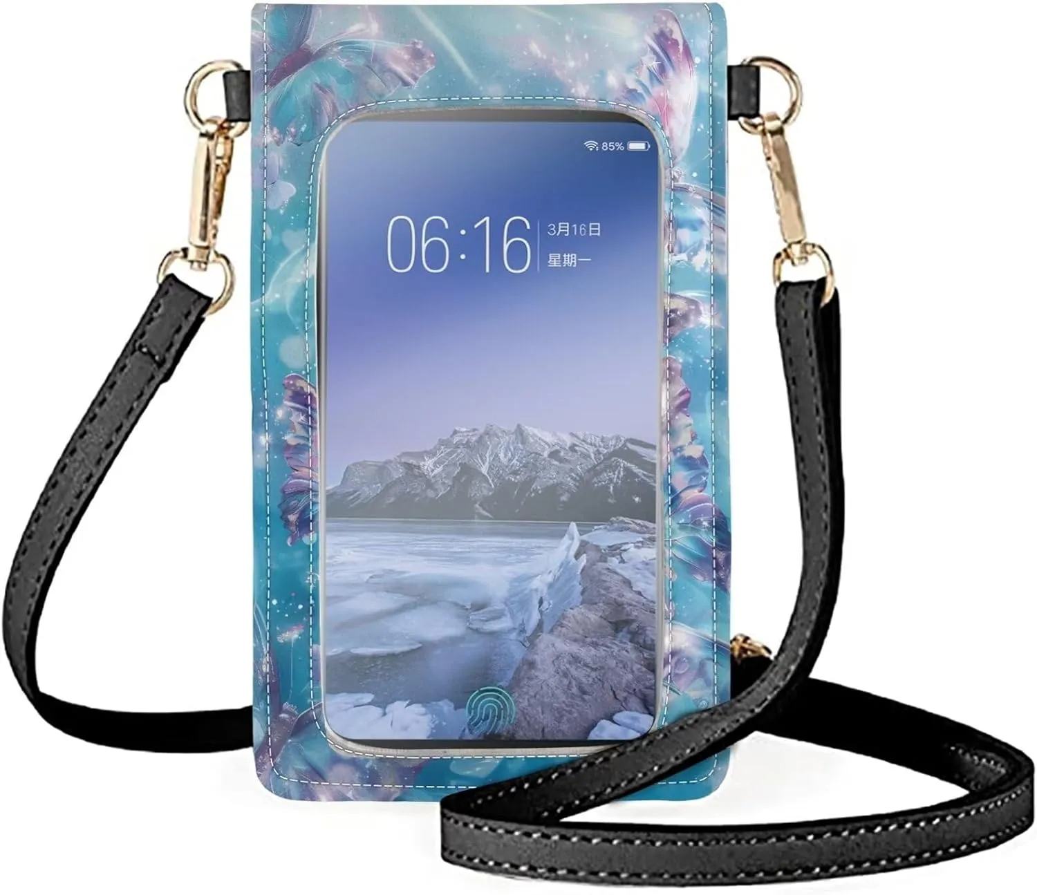 Small Leather Cell Phone Crossbody Bag for Women Cell Phone Purse Wallet Leather Shoulder Handbag