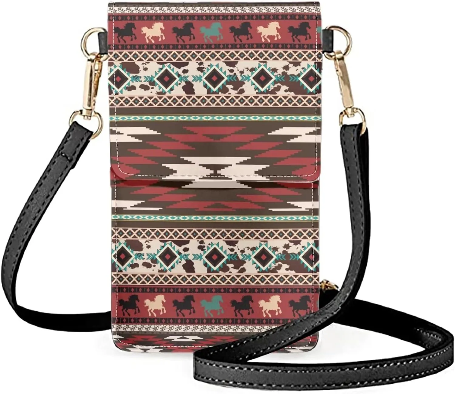 Small Leather Cell Phone Crossbody Bag for Women Cell Phone Purse Wallet Leather Shoulder Handbag