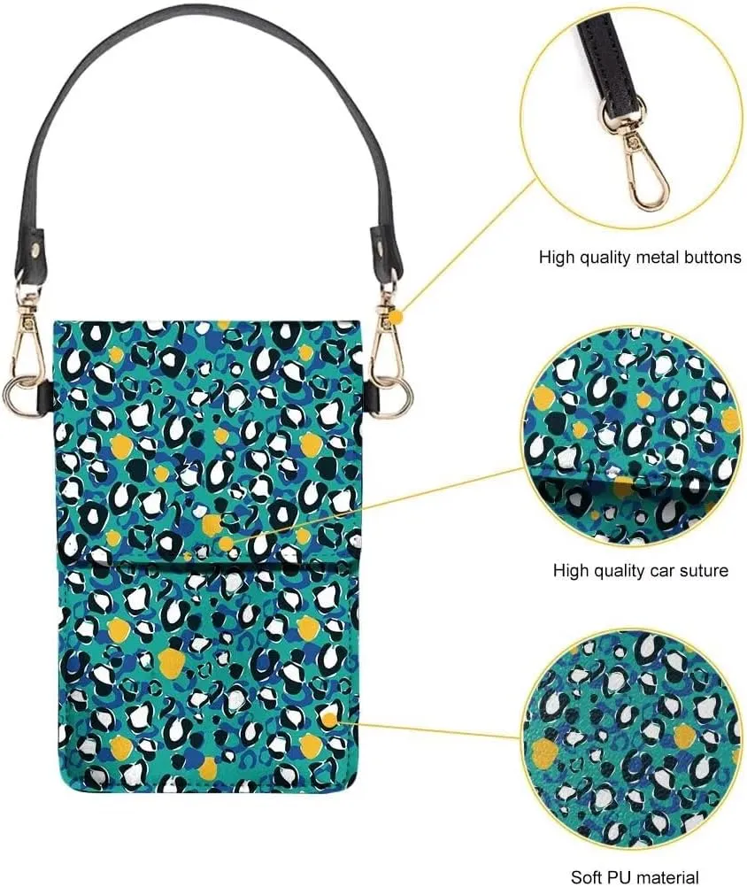 Small Leather Cell Phone Crossbody Bag for Women Cell Phone Purse Wallet Leather Shoulder Handbag