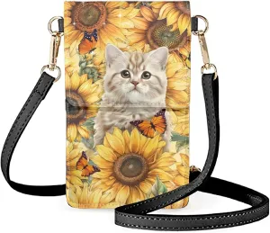 Small Leather Crossbody Bags for Women Cell Phone Purse Wallet Leather Shoulder Handbags Medium Size