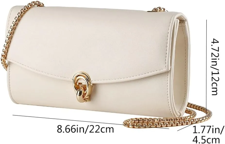 Solyinne Leather Envelope Evening Bag for Woman Chain Crossbody Bags Purses Wedding Prom Purse Formal Cocktail Party Handbag