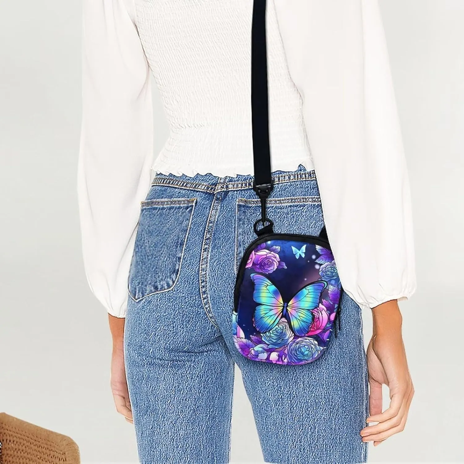 Suobstales Messenger Bag for Women Crossbody Zipper Bag with Adjustable Strap Portable Phone Purse Shoulder Handbag