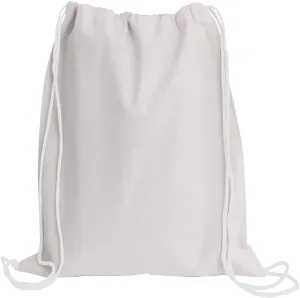 TBF Cotton Drawstring Backpack Gym Sack, Canvas Cinch Sport Pack for Men, Women (White, Set of 12)