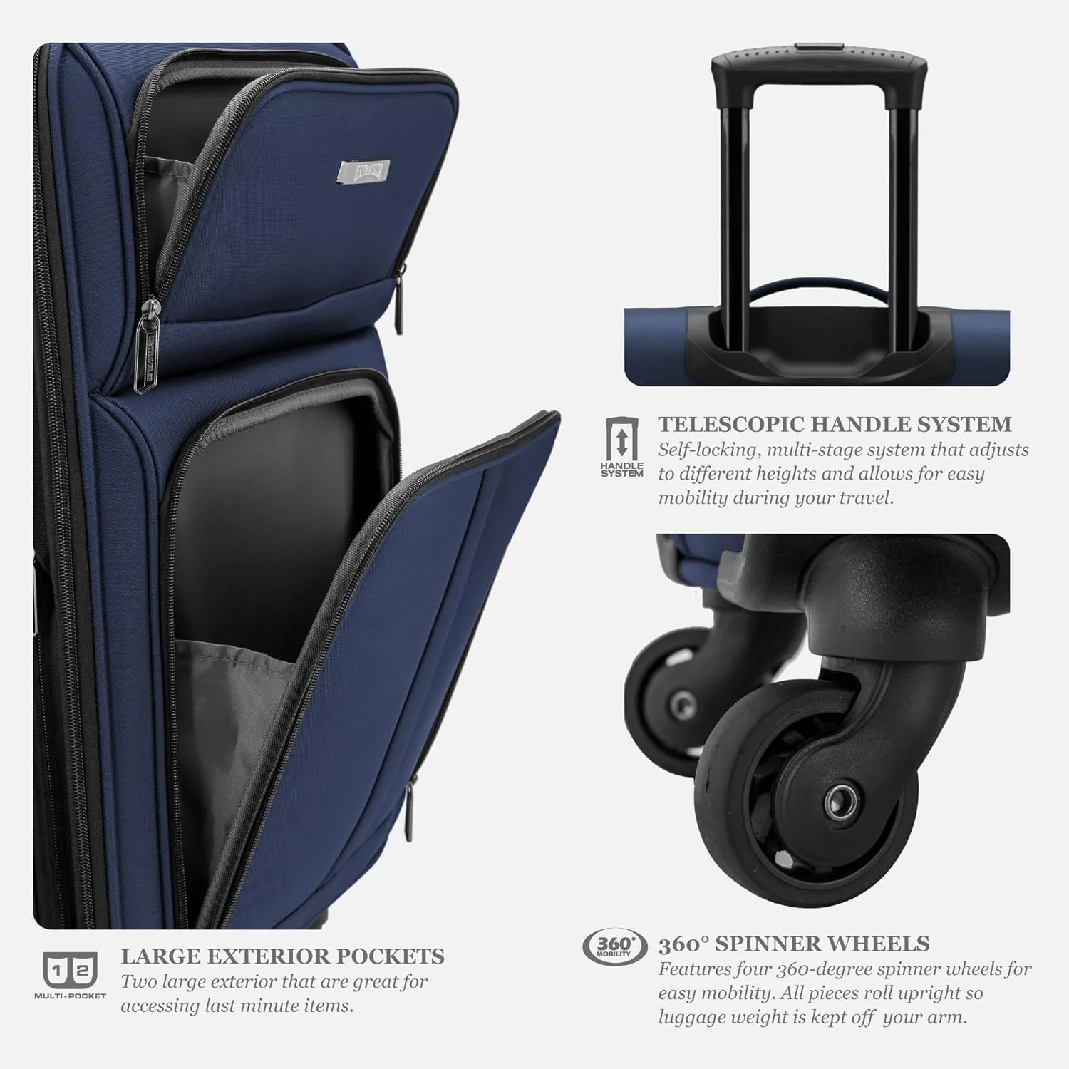 U.S. Traveler Anzio Softside Expandable Spinner Luggage, Teal, Carry-on 22-Inch