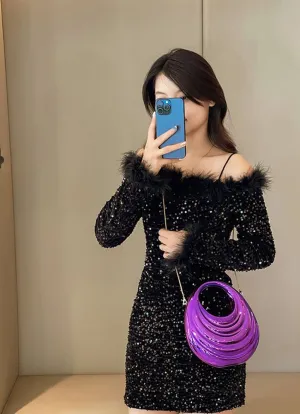Vintage Thread Acrylic Evening Clutch Purse for Women Top Handle Moon Metallic Handbags for Wedding Cocktail Party 2025