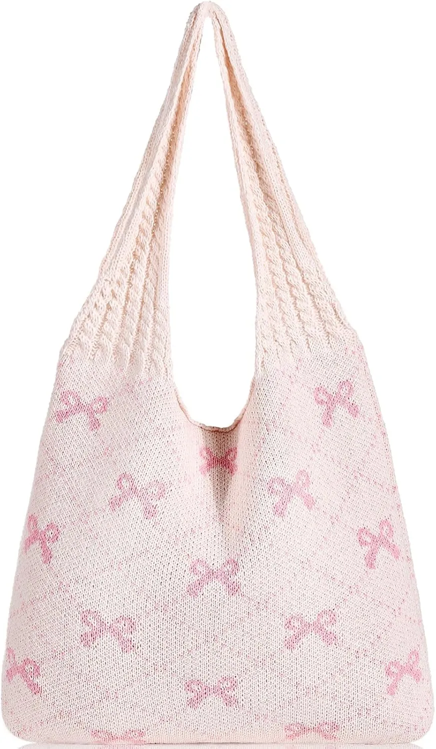 WantGor Crochet Bags, Beach Mesh Tote Bag Womens Shoulder Shopping Handbag Casual Travel Totes Bag Foldable Hobo Bags