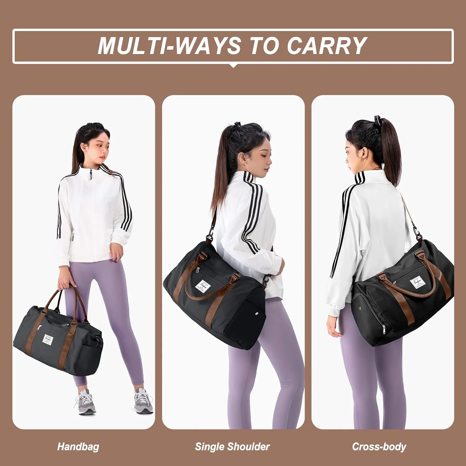 Weekender Duffel Bags for Women Men, Travel Totes Bag for Airplane, Cute Sports Gym Dance Bag Overnight Luggage Bag with Wet Pocket Shoe Compartment, Carry On Hospital Bag for Labor and Delivery