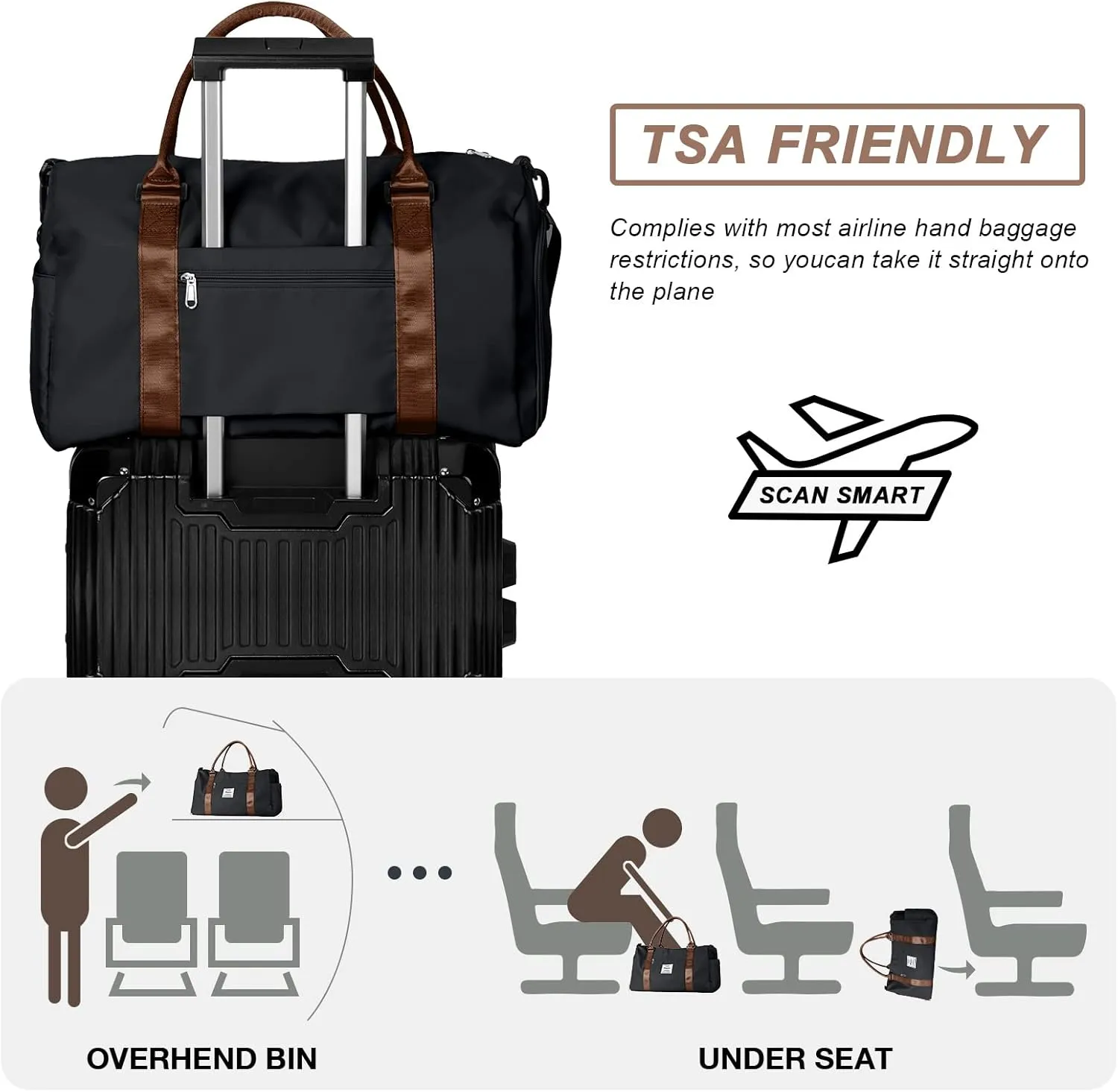 Weekender Duffel Bags for Women Men, Travel Totes Bag for Airplane, Cute Sports Gym Dance Bag Overnight Luggage Bag with Wet Pocket Shoe Compartment, Carry On Hospital Bag for Labor and Delivery