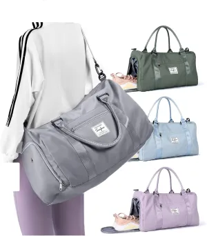 Weekender Duffel Bags for Women Men, Travel Totes Bag for Airplane, Cute Sports Gym Dance Bag Overnight Luggage Bag with Wet Pocket Shoe Compartment, Carry On Hospital for Labor and Delivery