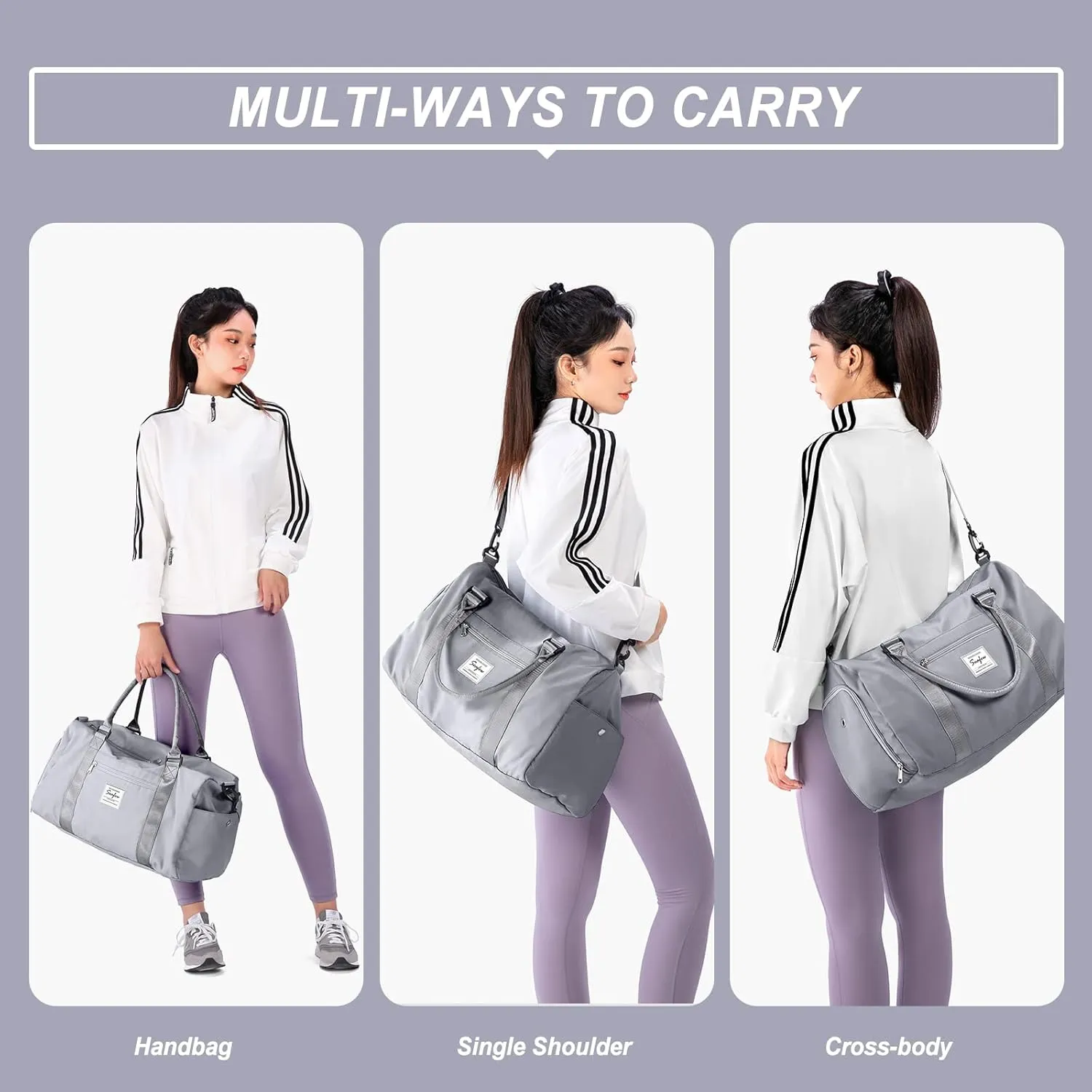 Weekender Duffel Bags for Women Men, Travel Totes Bag for Airplane, Cute Sports Gym Dance Bag Overnight Luggage Bag with Wet Pocket Shoe Compartment, Carry On Hospital for Labor and Delivery