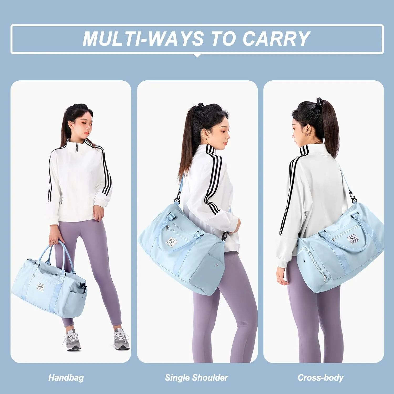 Weekender Duffel Bags for Women Men, Travel Totes Bag for Airplane, Cute Sports Gym Dance Bag Overnight Luggage Bag with Wet Pocket Shoe Compartment