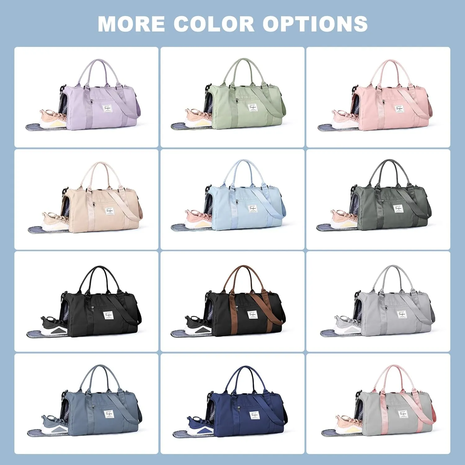Weekender Duffel Bags for Women Men, Travel Totes Bag for Airplane, Cute Sports Gym Dance Bag Overnight Luggage Bag with Wet Pocket Shoe Compartment