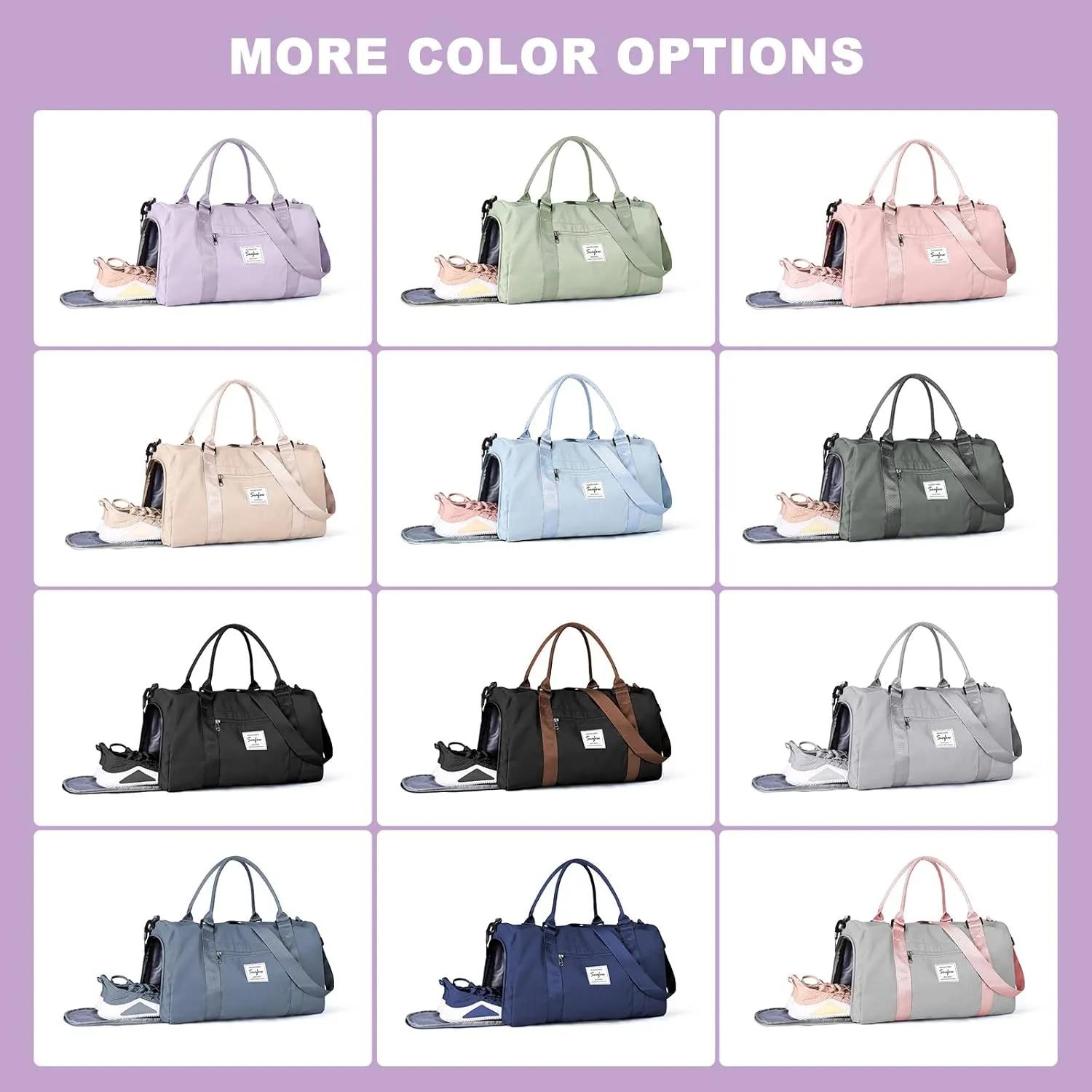 Weekender Duffel Bags for Women Men, Travel Totes Bag for Airplane, Cute Sports Gym Dance Overnight Luggage Bag with Wet Pocket Shoe Compartment, Carry On Hospital Bag for Labor and Delivery