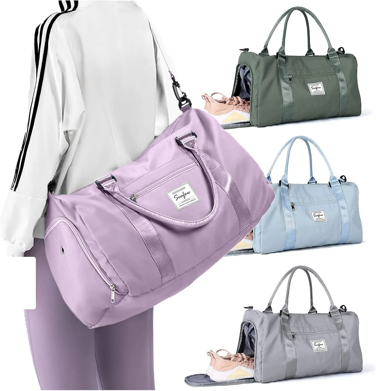 Weekender Duffel Bags for Women Men, Travel Totes Bag for Airplane, Cute Sports Gym Dance Overnight Luggage Bag with Wet Pocket Shoe Compartment, Carry On Hospital Bag for Labor and Delivery