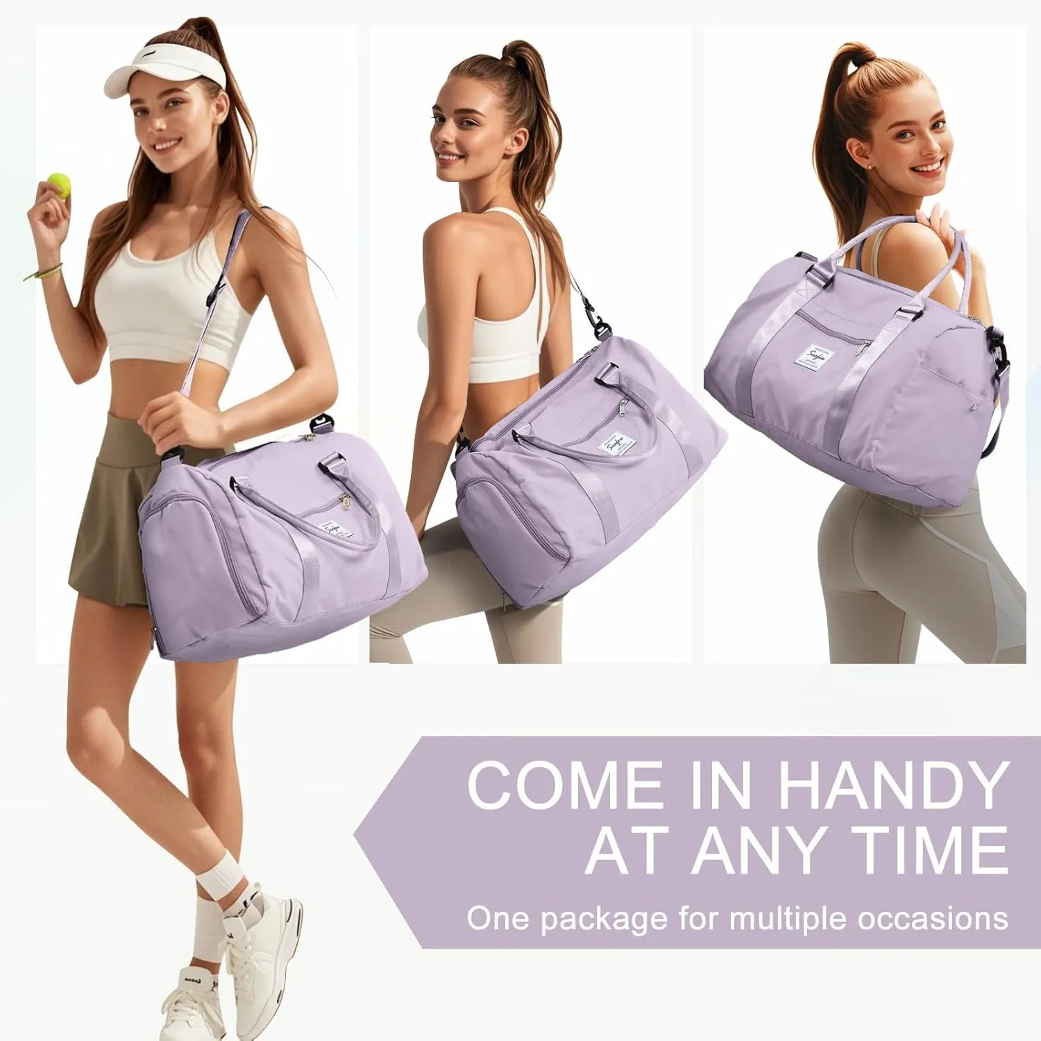 Weekender Duffel Bags for Women Men, Travel Totes Bag for Airplane, Cute Sports Gym Dance Overnight Luggage Bag with Wet Pocket Shoe Compartment, Carry On Hospital Bag for Labor and Delivery