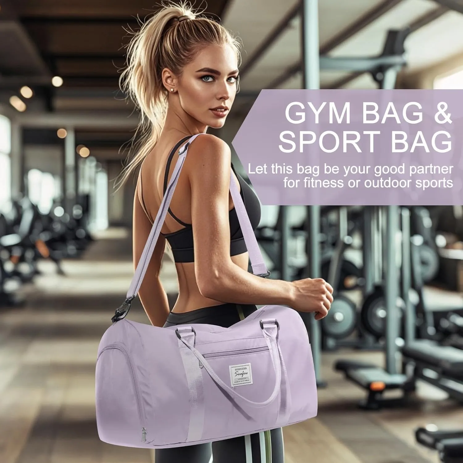 Weekender Duffel Bags for Women Men, Travel Totes Bag for Airplane, Cute Sports Gym Dance Overnight Luggage Bag with Wet Pocket Shoe Compartment, Carry On Hospital Bag for Labor and Delivery