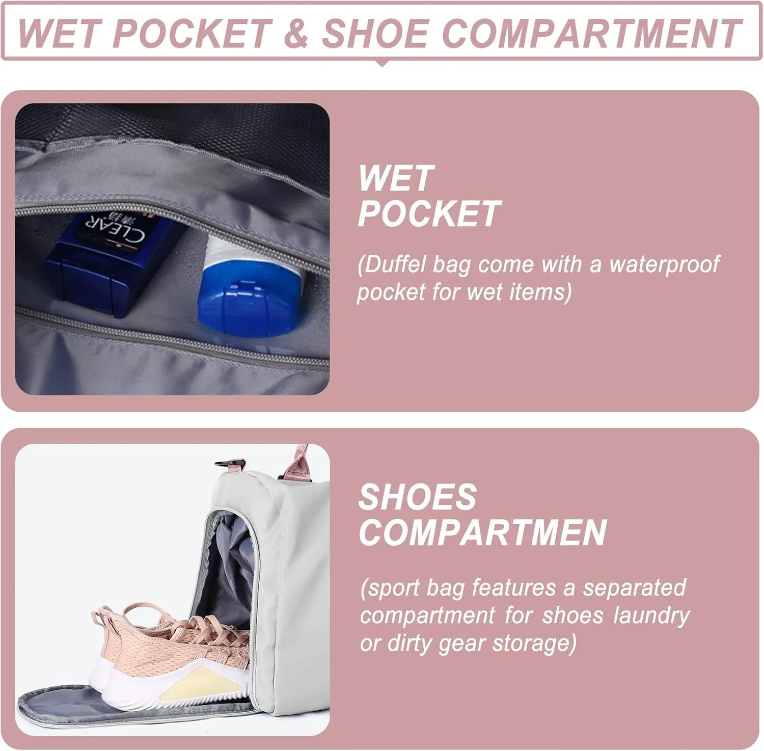 Weekender Duffel Bags for Women, Travel Totes Bag for Airplane, Cute Sports Gym Dance Bag Overnight Luggage Bag with Wet Pocket Shoe Compartment, Carry On Hospital Bag for Labor and Delivery