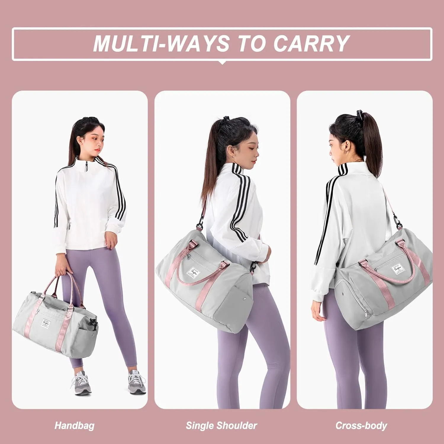 Weekender Duffel Bags for Women, Travel Totes Bag for Airplane, Cute Sports Gym Dance Bag Overnight Luggage Bag with Wet Pocket Shoe Compartment, Carry On Hospital Bag for Labor and Delivery