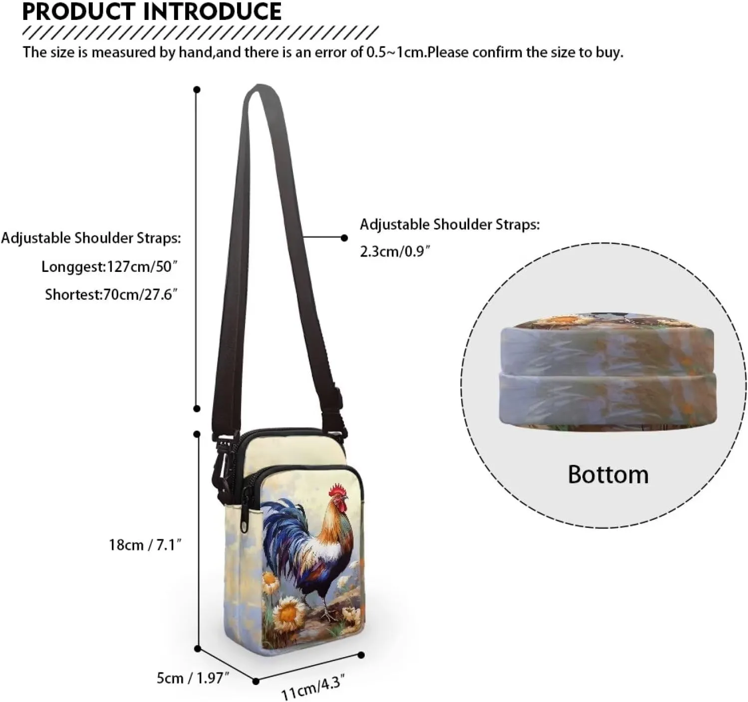 WELLFLYHOM Cell Phone Purse Women Crossbody Bag Canvas Messenger Pouch Travel Wallet