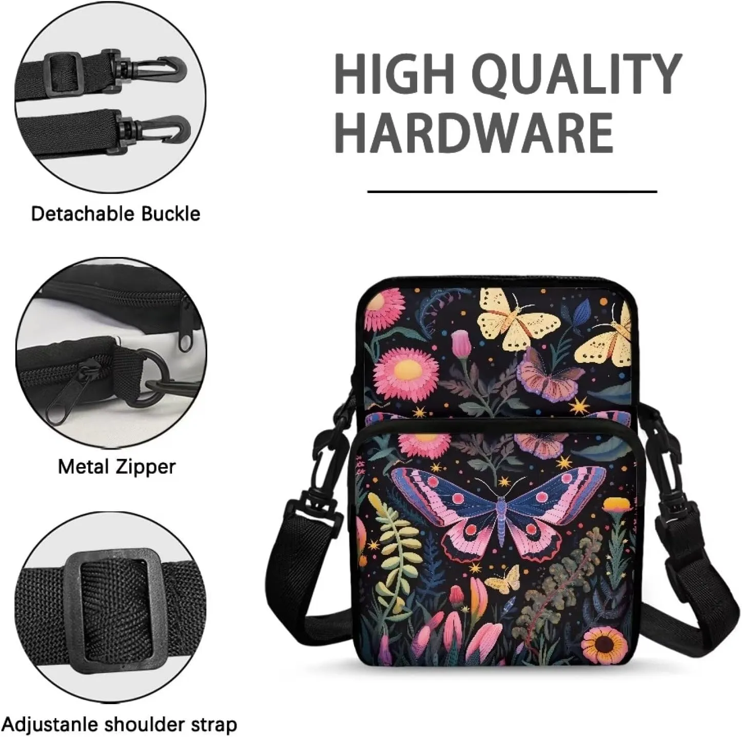 WELLFLYHOM Small Crossbody Bag for Men Women Phone Purse Over Shoulder Handbag Messenger Pouch