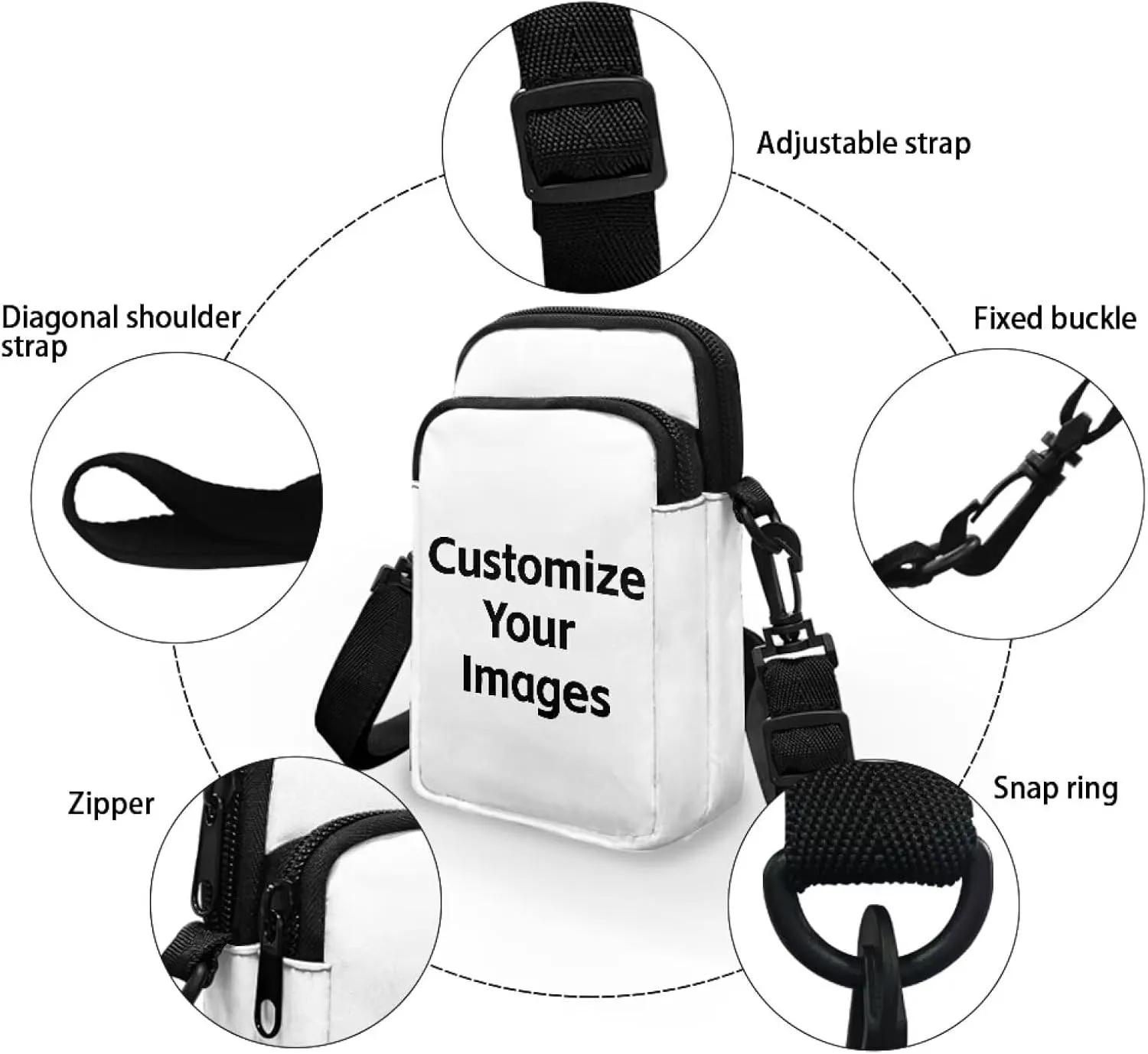 WELLFLYHOM Small Crossbody Bag for Women Phone Purse Messenger Pouch Mini Shoulder Handbag